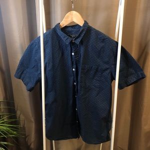 Blue dots button up shirt Size XL
